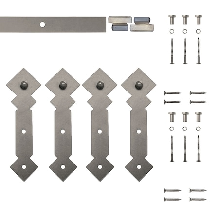 Quiet Glide Soft Close 48" Satin Nickel Diamond Mini Double Barn Door Hardware NT.1310.05.SN-48-2-SC